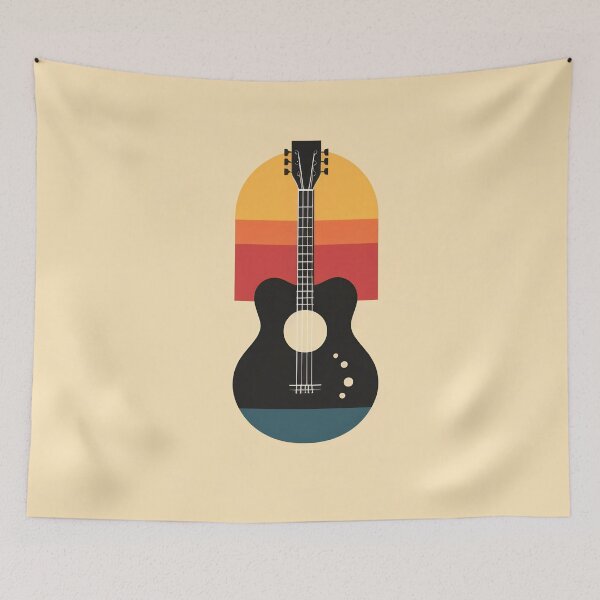 Item preview, Guitar art with sunset vibe designed and sold by anytka.