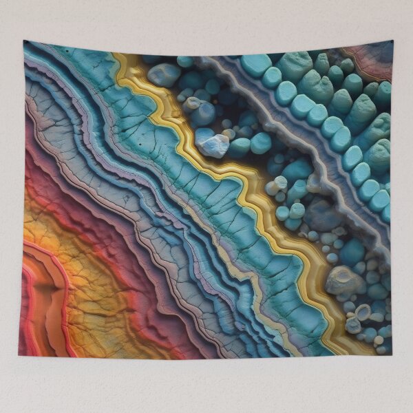 Item preview, Close-up of beautiful minerals magnified to reveal the microscopic organisms and bacteria that once thrived within it. Intricate patterns and vibrant colors designed and sold by anytka.