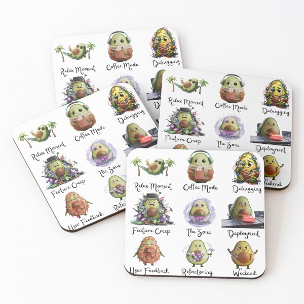 Item preview, Funny Software Developer Life - Avocado Moods Coding Grid designed and sold by mariavictoriamz.