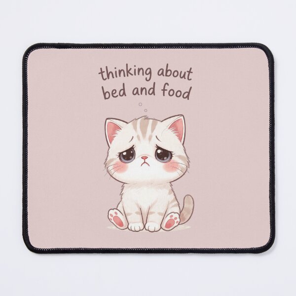 Item preview, Thinking About Bed And Food Cute Sad Cat designed and sold by DigitalMomy.