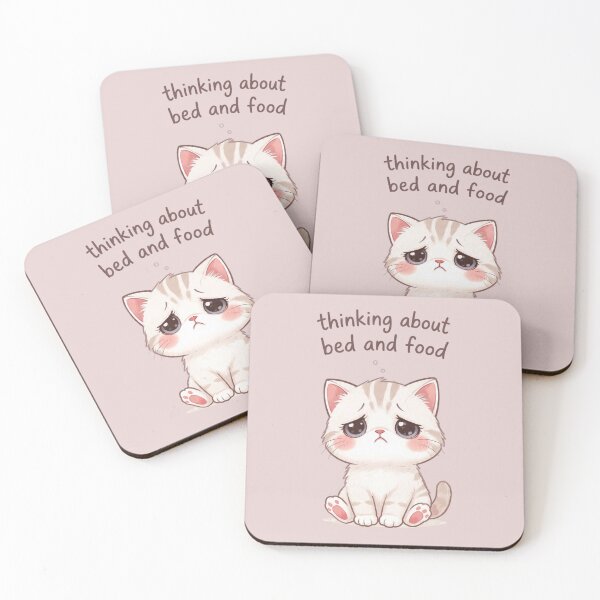 Item preview, Thinking About Bed And Food Cute Sad Cat designed and sold by DigitalMomy.