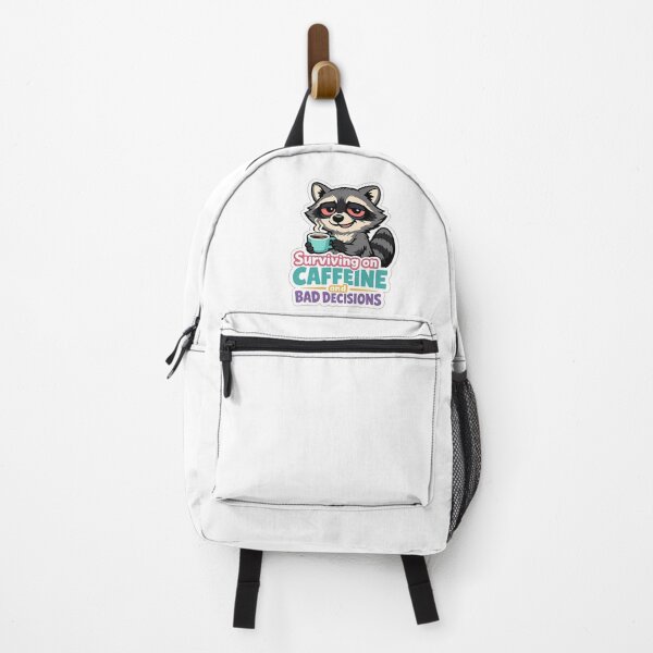 Item preview, Surviving on Caffeine and Bad Decisions – Funny Exhausted Raccoon Sticker designed and sold by Doodlynx.