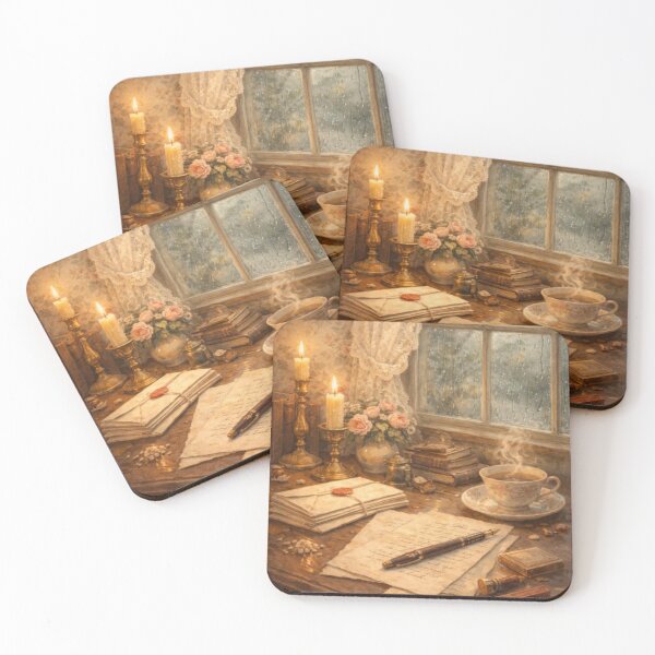 Item preview, Rainy Window Letters – Cozy Victorian Writing Nook Aesthetic designed and sold by ArtFreshStudio.