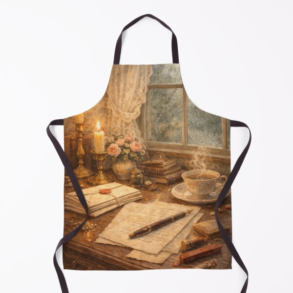 Item preview, Rainy Window Letters – Cozy Victorian Writing Nook Aesthetic designed and sold by ArtFreshStudio.