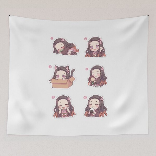 Item preview, Nezuko Chibi Kawaii Anime Sticker Pack designed and sold by Innova_Creations.