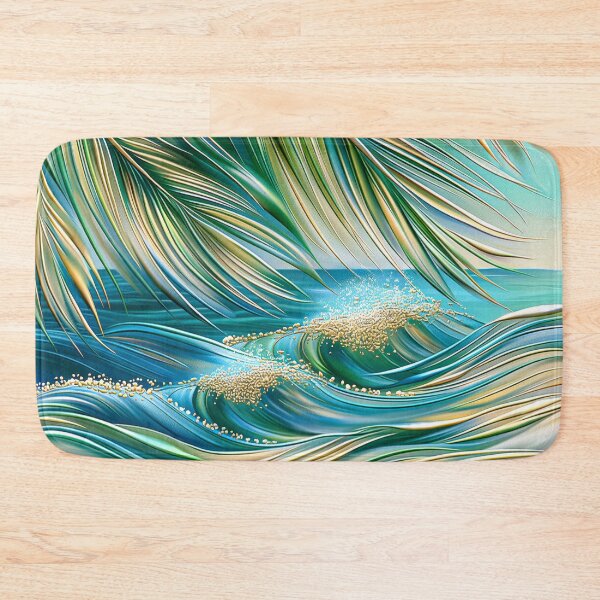 Item preview, Tropical Ocean Waves and Palm Leaves designed and sold by MargaretWiktor.