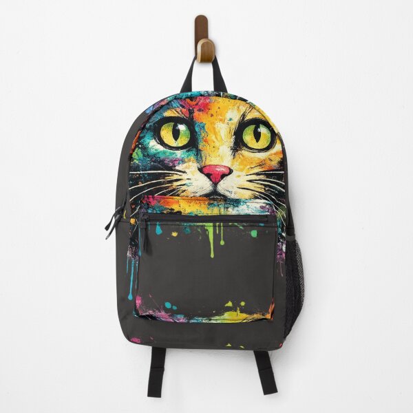 Item preview, Abstract Colorful Cat Portrait – AI Generated Modern Animal Art designed and sold by Cleora Art .