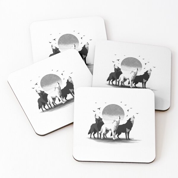 Item preview, Minimalist Wolves Howling At Full Moon designed and sold by TeeARTHY.
