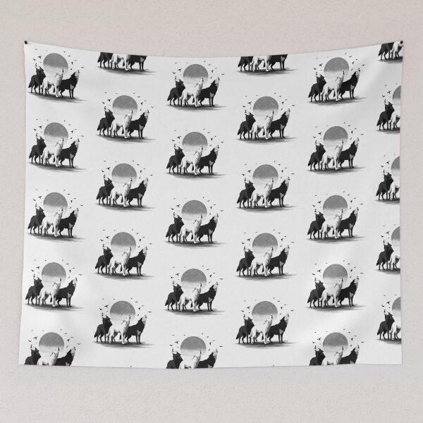 Item preview, Minimalist Wolves Howling At Full Moon designed and sold by TeeARTHY.