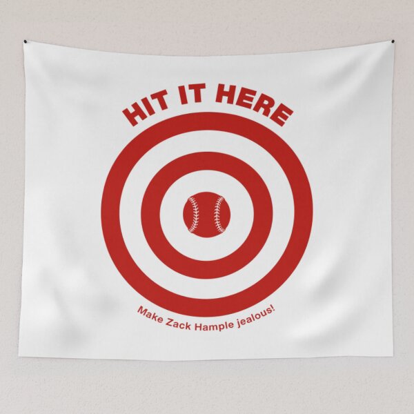 Item preview, Hit It Here Target Baseball Funny Fan designed and sold by moabeArtistic.