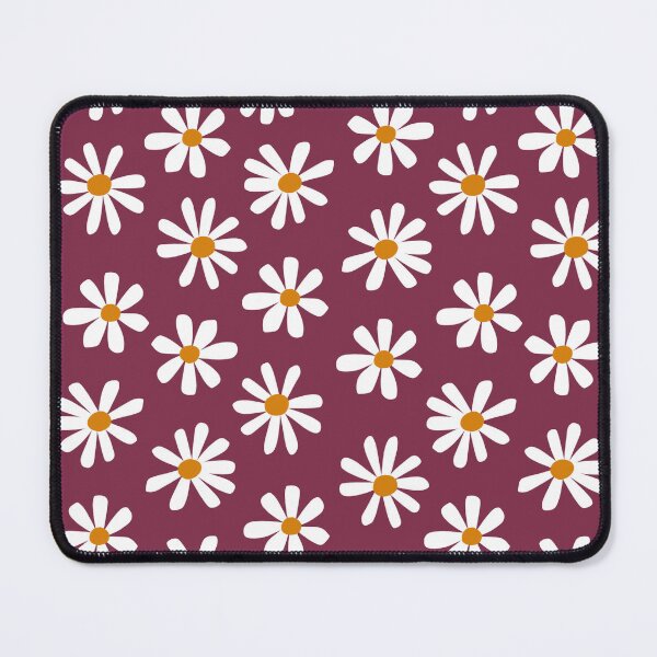 Item preview, Daisy Floral Pattern on Burgundy | Illustrated Botanical Design designed and sold by kacien.