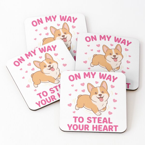 Item preview, Corgi On My Way To Steal Heart Cartoon Kawaii Playful designed and sold by chattsuede.