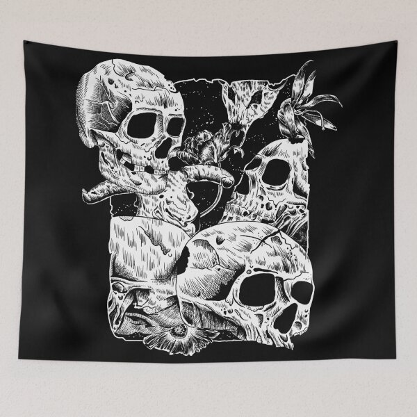 Item preview, Death metal skull and flower  designed and sold by Faissal Thomass.