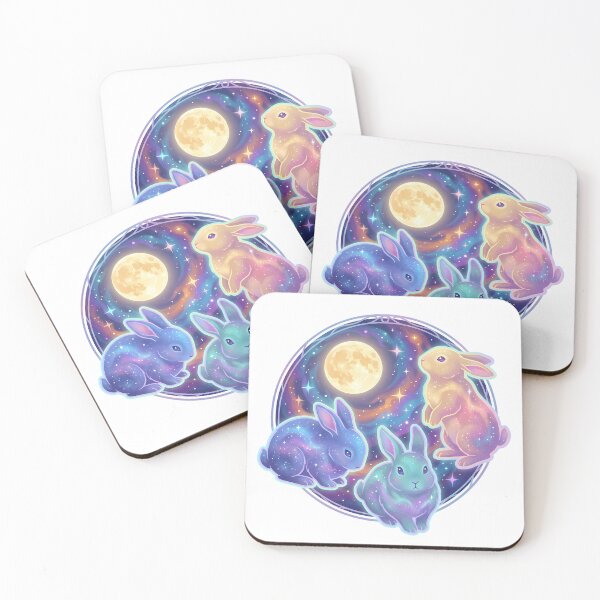 Item preview, Galaxy Cosmic Rabbit Moon ethereal whimsical glowing designed and sold by chattsuede.