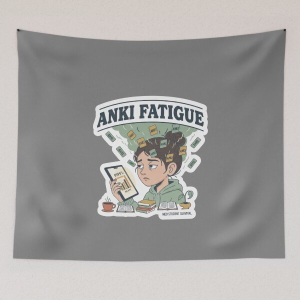 Item preview, Female Med Student Anki Fatigue Flashcard Burnout Survival designed and sold by medoutfits.