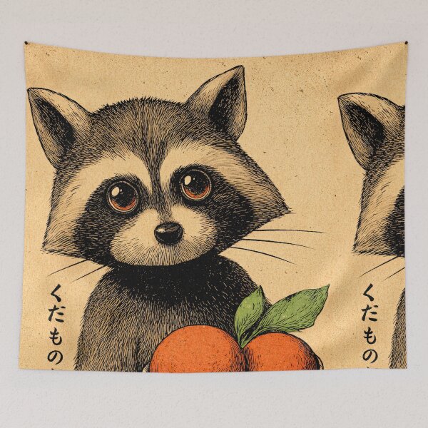 Item preview, Kudamono Tanuki – Cute Japanese Fruit Animal Art designed and sold by obstinator.
