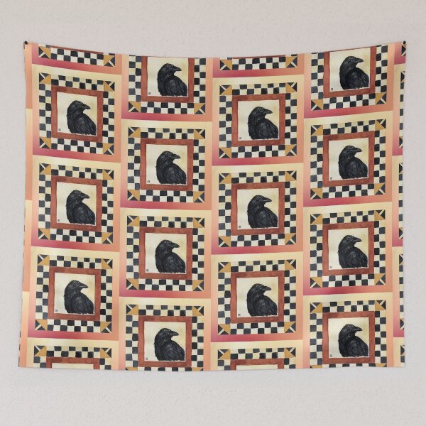 Item preview, Regal Raven in checkered frame designed and sold by oh-bi-me.