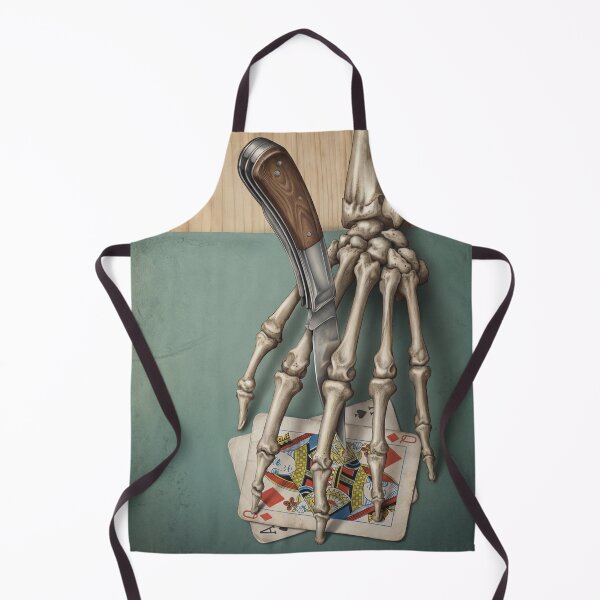 Item preview, Skeleton Hand Knife Art Print – Dark Surreal Playing Card Wall Art designed and sold by AbstractAuraArt.