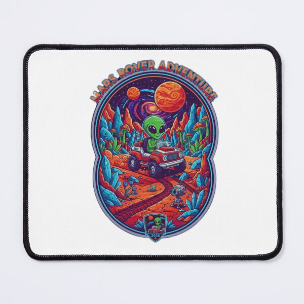 Item preview, Retro Alien Mars Rover Adventure 2026 - Space Explorer Illustration designed and sold by SlientOrbit.