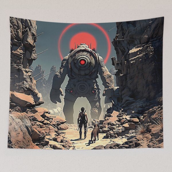 Item preview, Guardian of the Ruins - Epic Fantasy Art Print designed and sold by BadBeaverDesign.