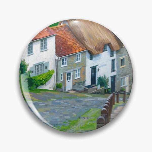 Item preview, Gold Hill, Shaftesbury – Iconic Dorset Cobbled Street Painterly Art designed and sold by VistaPainterArt.