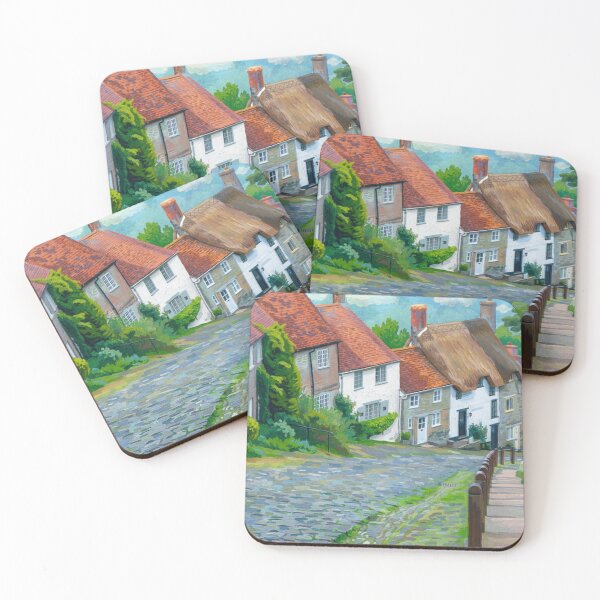 Item preview, Gold Hill, Shaftesbury – Iconic Dorset Cobbled Street Painterly Art designed and sold by VistaPainterArt.