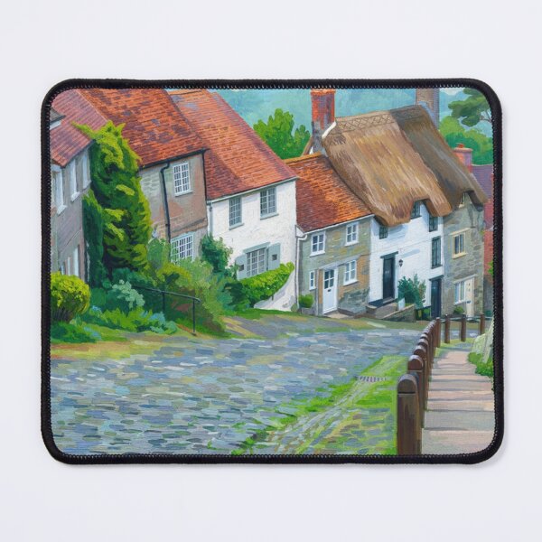 Item preview, Gold Hill, Shaftesbury – Iconic Dorset Cobbled Street Painterly Art designed and sold by VistaPainterArt.
