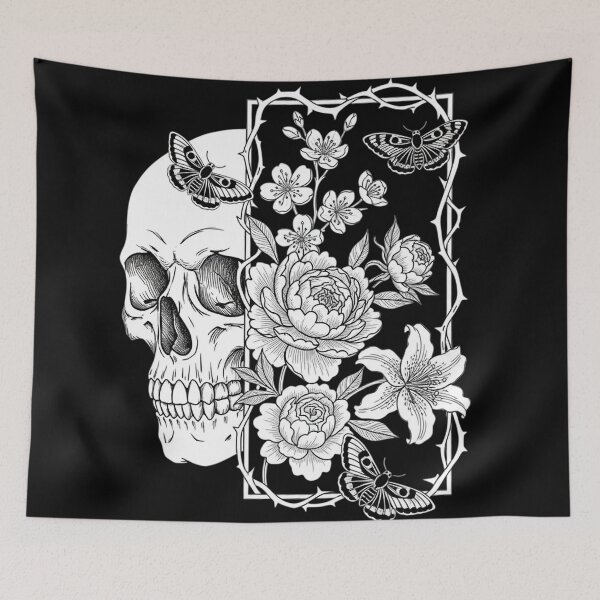 Item preview, Vintage Skull and Floral Garden Illustration Art designed and sold by FUIRY .