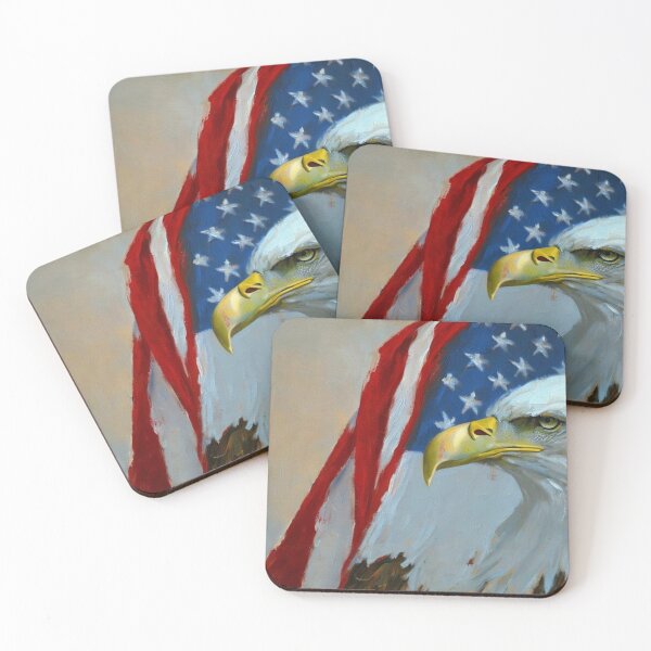 Item preview, Bald Eagle Flag Illustration Art for Classic Americana Decor Fans designed and sold by WildStroke.