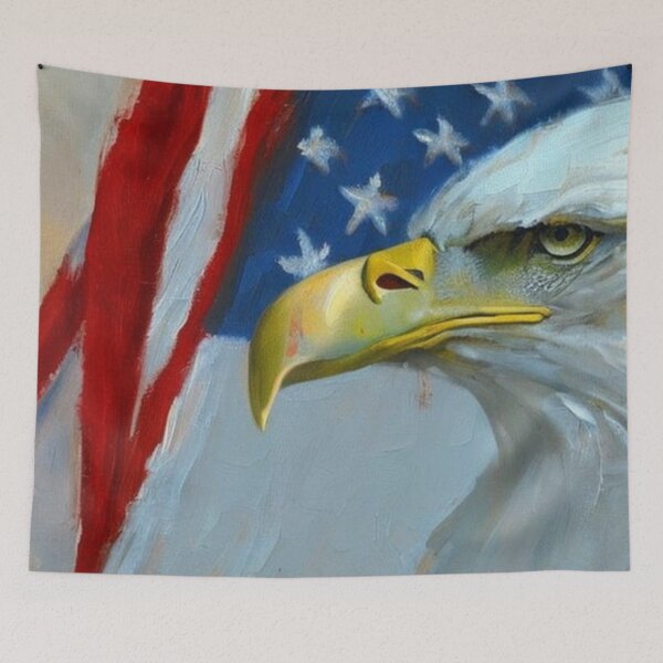 Item preview, Bald Eagle Flag Illustration Art for Classic Americana Decor Fans designed and sold by WildStroke.