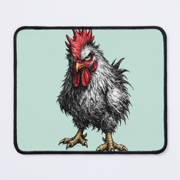 Item preview, Retro Noir Rooster Sketch – AI Ink Illustration with Red Beak & Yellow Feet designed and sold by Cleora Visuals.