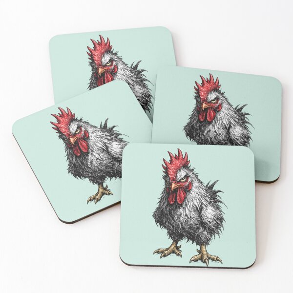 Item preview, Retro Noir Rooster Sketch – AI Ink Illustration with Red Beak & Yellow Feet designed and sold by Cleora Art .