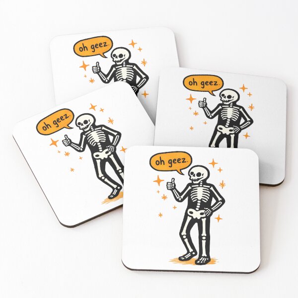 Item preview, Oh Geez Skeleton Funny Halloween Illustration designed and sold by Senkov.