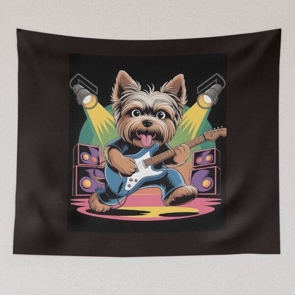 Item preview, Rocking Yorkie Guitar Hero designed and sold by Viktorio Art Shop.