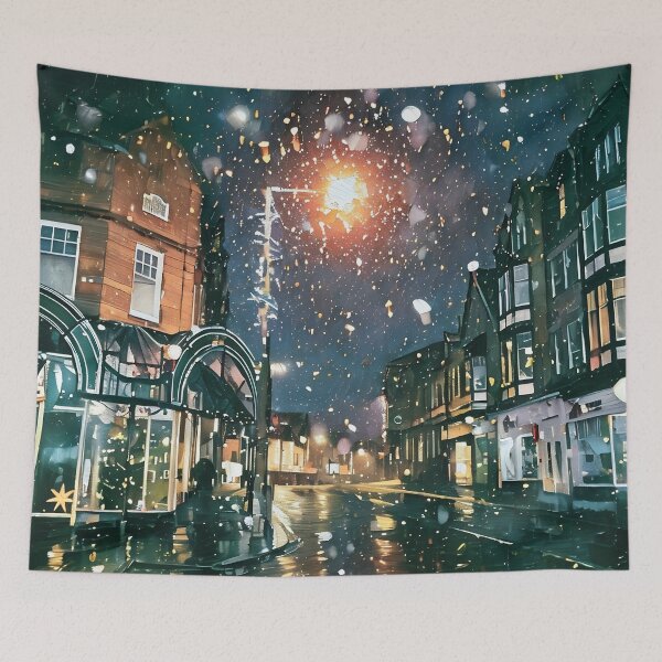 Item preview, Falling Snow in the City designed and sold by tomorrowsart.