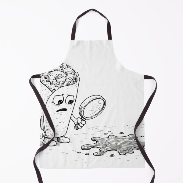 Item preview, Sad Burrito Detective | Food Humor Spill Investigation (Black & White Line Art) designed and sold by ComedyInkFactor.