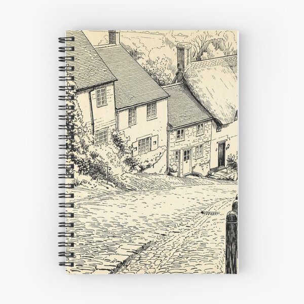 Item preview, Vintage Pen and Ink Sketch of Gold Hill, Shaftesbury designed and sold by VistaPainterArt.