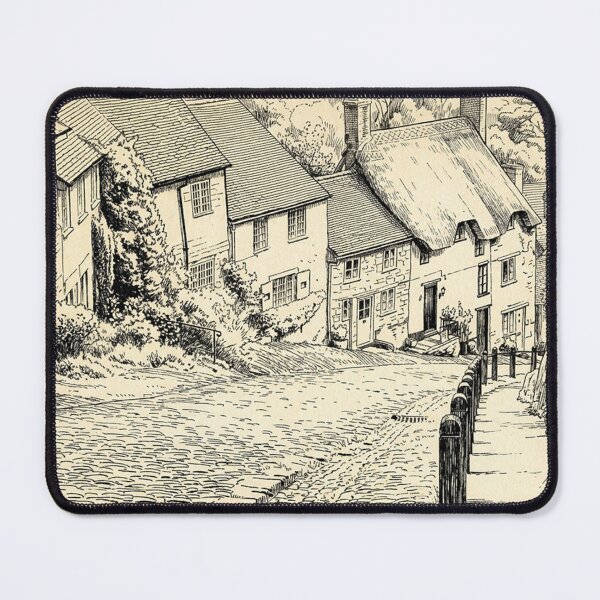Item preview, Vintage Pen and Ink Sketch of Gold Hill, Shaftesbury designed and sold by VistaPainterArt.