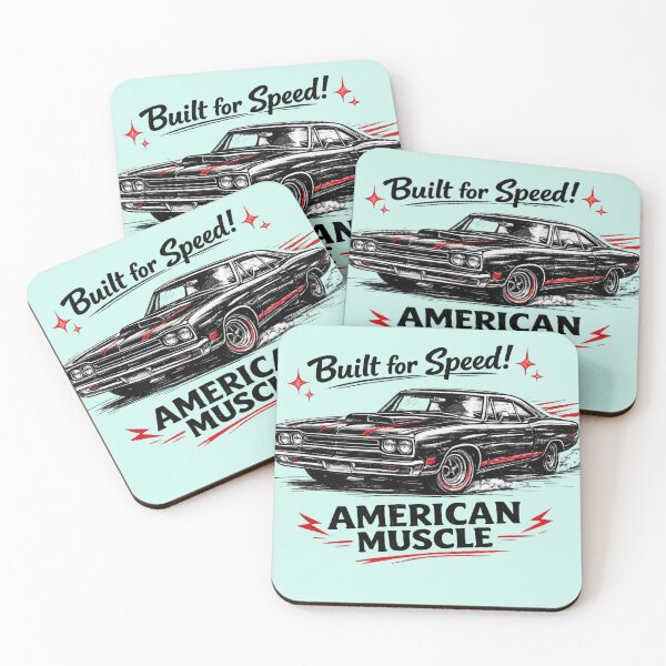 Item preview, AI Vintage Muscle Car Line Art – Black Marker Oldtimer with Red Accents | “Built for Speed” designed and sold by Cleora Visuals.