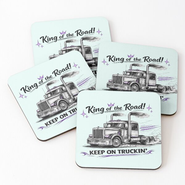 Item preview, AI Vintage Semi Truck Line Art – Purple Accent Oldtimer Rig | “Keep On Truckin’” designed and sold by Cleora Art .