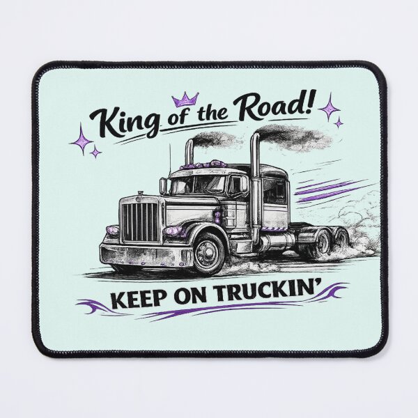 Item preview, AI Vintage Semi Truck Line Art – Purple Accent Oldtimer Rig | “Keep On Truckin’” designed and sold by Cleora Visuals.