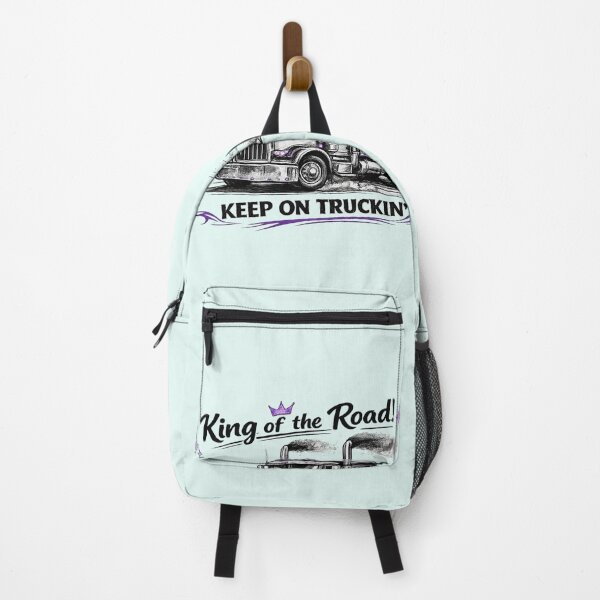 Item preview, AI Vintage Semi Truck Line Art – Purple Accent Oldtimer Rig | “Keep On Truckin’” designed and sold by Cleora Visuals.