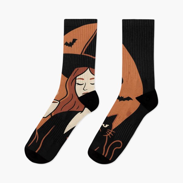 Item preview, Coffee Witch Art Print – Cozy Witchcore Halloween Wall Art with Black Cat designed and sold by AbstractAuraArt.