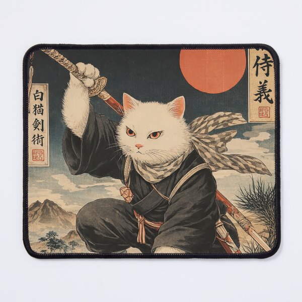 Item preview, Samurai Cat Honor – Japanese Ukiyo-e designed and sold by obstinator.
