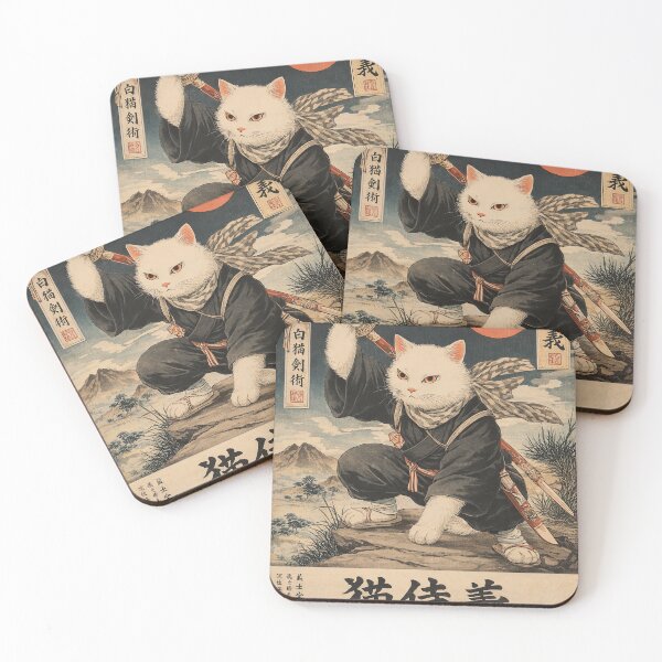 Item preview, Samurai Cat Honor – Japanese Ukiyo-e designed and sold by obstinator.