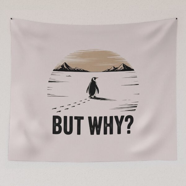 Item preview, existential penguin,But Why designed and sold by Meryem Mamouni.