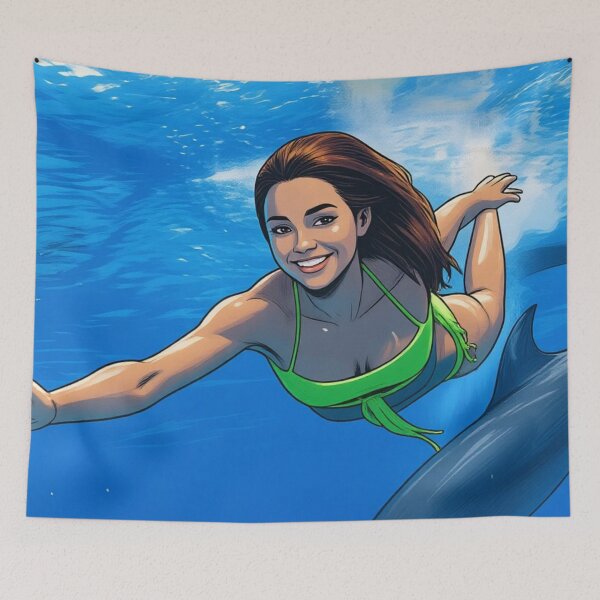 Item preview, Lederbraun Schwimmen mit Delfinen designed and sold by pjd94.