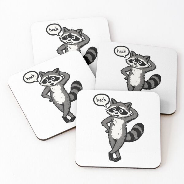 Item preview, Confused Raccoon Saying Heck Funny Cartoon designed and sold by Senkov.