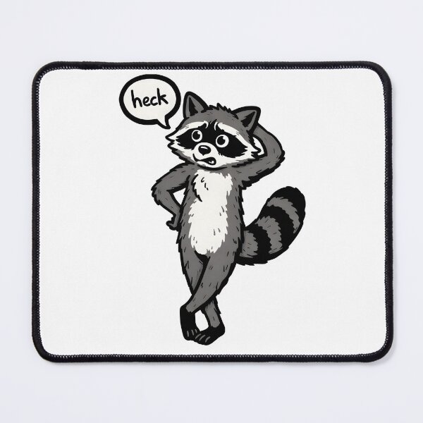 Item preview, Confused Raccoon Saying Heck Funny Cartoon designed and sold by Senkov.