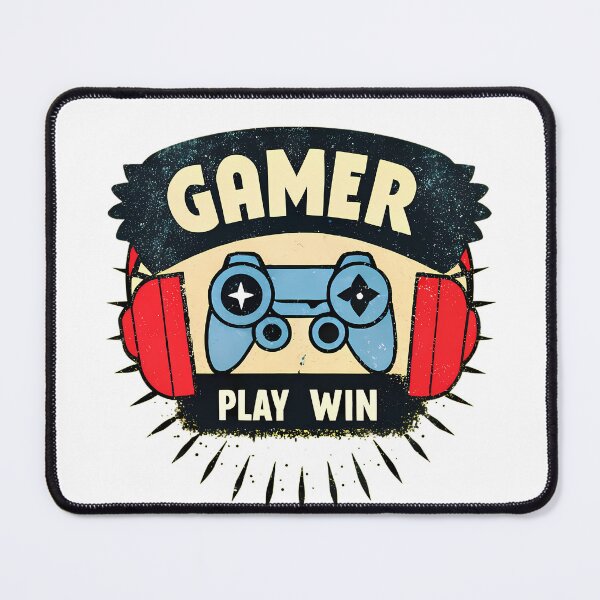Item preview, Retro Vintage Gamer Badge – "Play Win" Gaming Illustration designed and sold by ART ATTACK ZONE.
